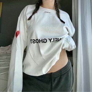 NWT Lonely Ghost Heart On My Sleeve Crewneck Sweater